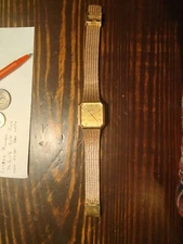 🔥RARE VINTAGE Lucien Piccard Dufonte Gold Tone Men's Unisex Hexagon Watch