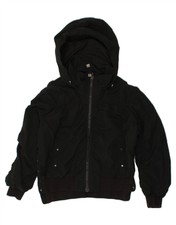 Athleta Womens Hooded Windbreaker Jacket Uk 14 Medium Black Polyester Zh16