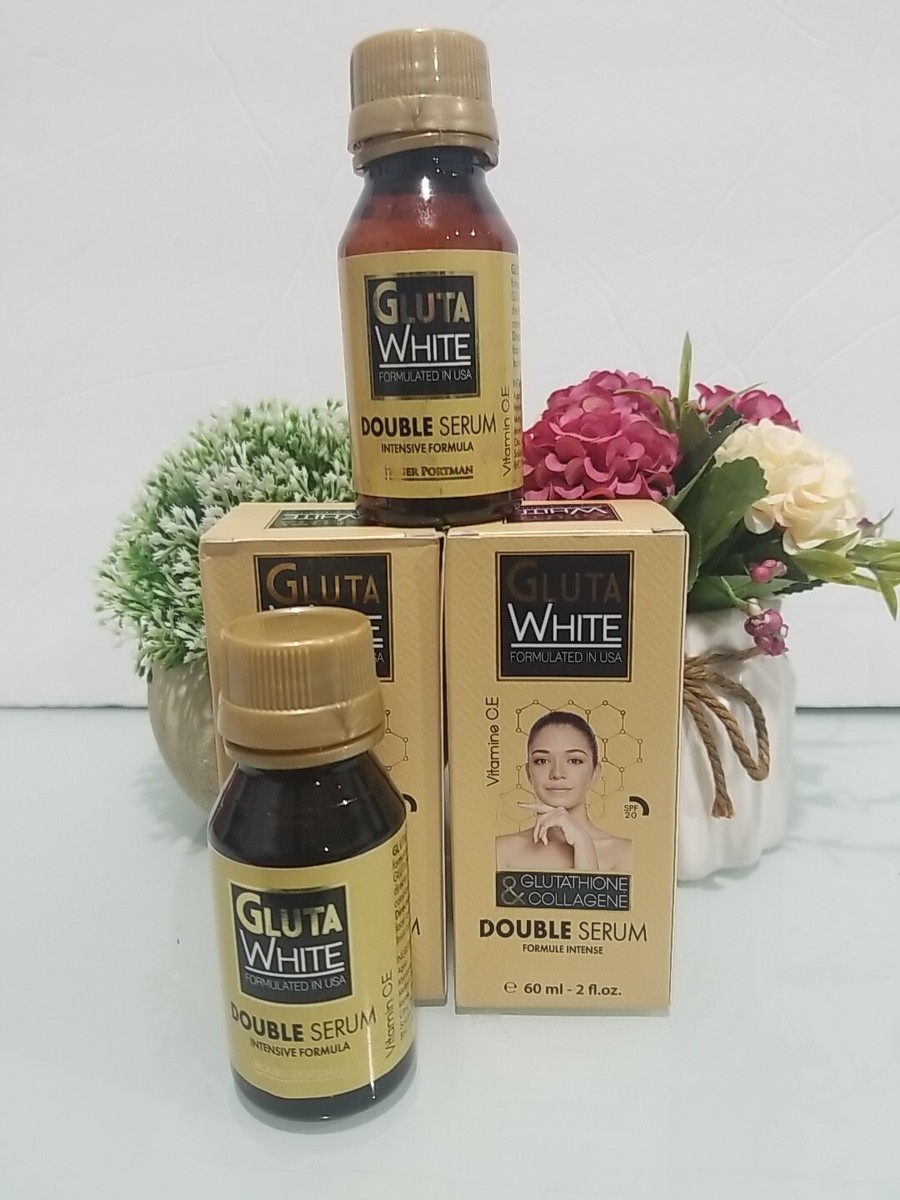 2 Pack Gluta White Double SERUM Wiith Glutathione & Collagen 60ml Expires  07/25 | eBay