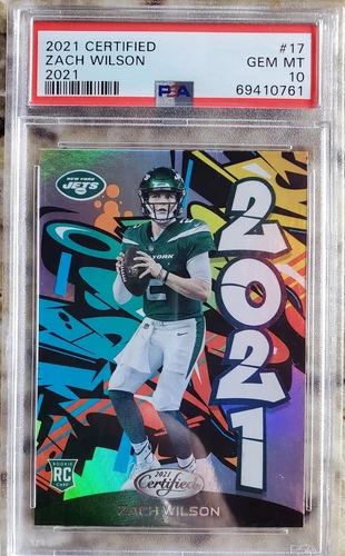 2021 Panini Certified Zach Wilson Graffiti Rookie #17 PSA 10 Gem Mint JETS