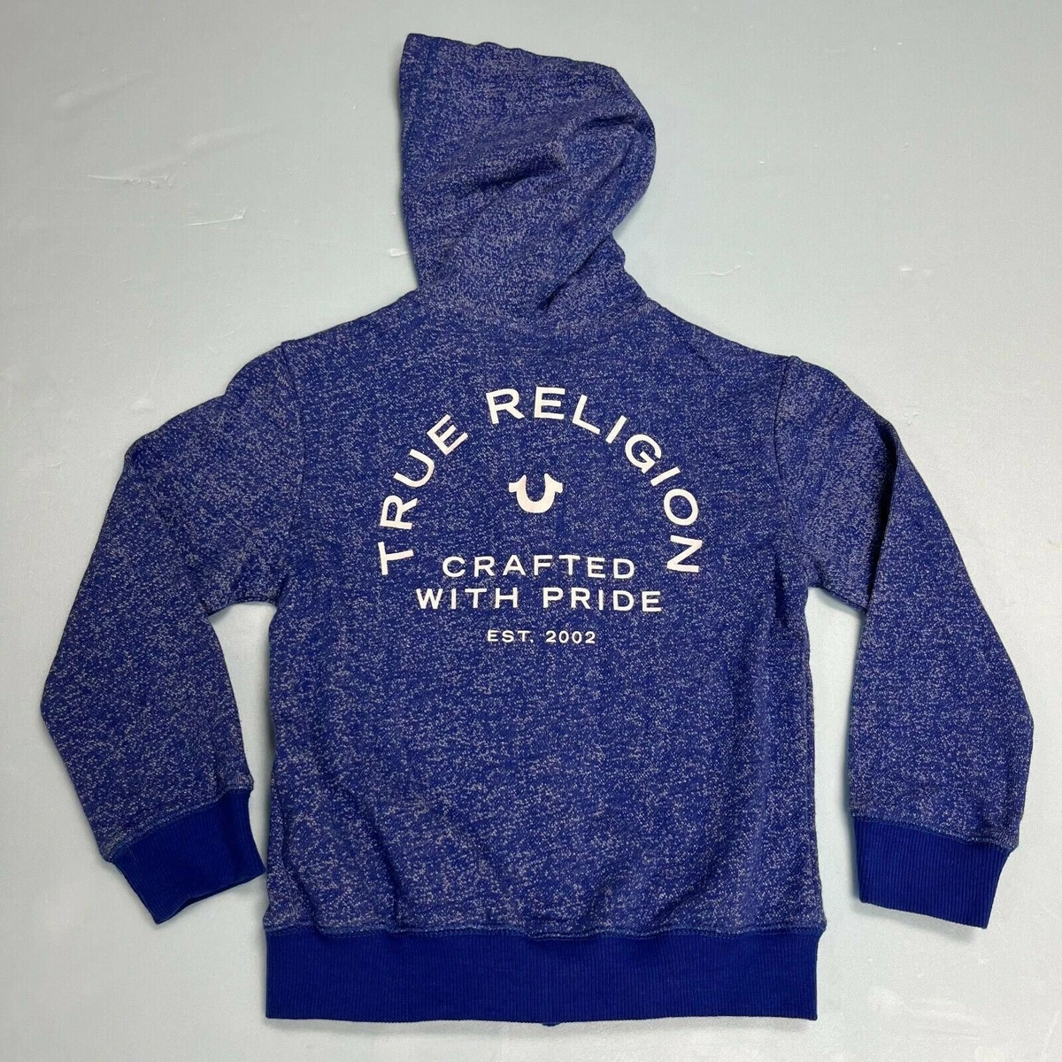 True Religion Little Girls 7 Chenille Hoodie Cotton W Logo Marled