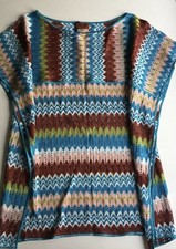 NWT Authentic MISSONI Mare Crochet KAFTAN COVER-UP Beach Mini Dress SZ 40 IT