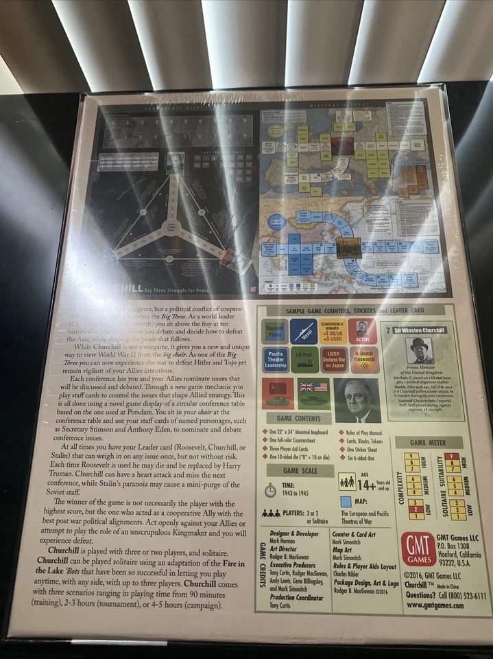 GMT Games CHURCHILL Big Three Struggle for Peace jogo de tabuleiro NOVO EM FOLHA ©️ 2016 - Imagem 2 de 2
