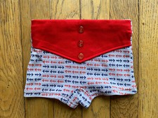 Vintage 1950  s 60  s baby toddler boys red sailor swim trunks shorts 12/24 mos.