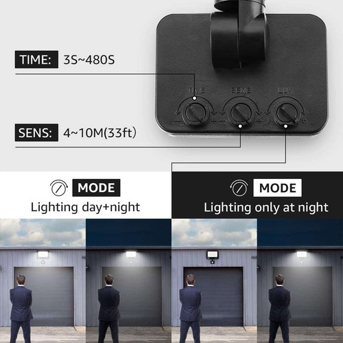 2x LED Fluter Außen Strahler Scheinwerfer mit Bewegungsmelder Garten Lampe 50W - Bild 5 von 15