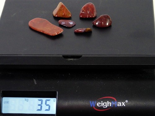 Piedra Caída Pulida Ágata Roja 6 Piezas Pequeña Variedad Peso Total 35g - Imagen 5 de 5