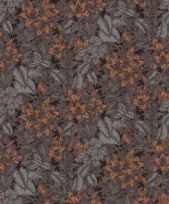 Wallpaper, System Solution, Structure, Blossoms, Sheets, Gleam, Rust, Taupe,