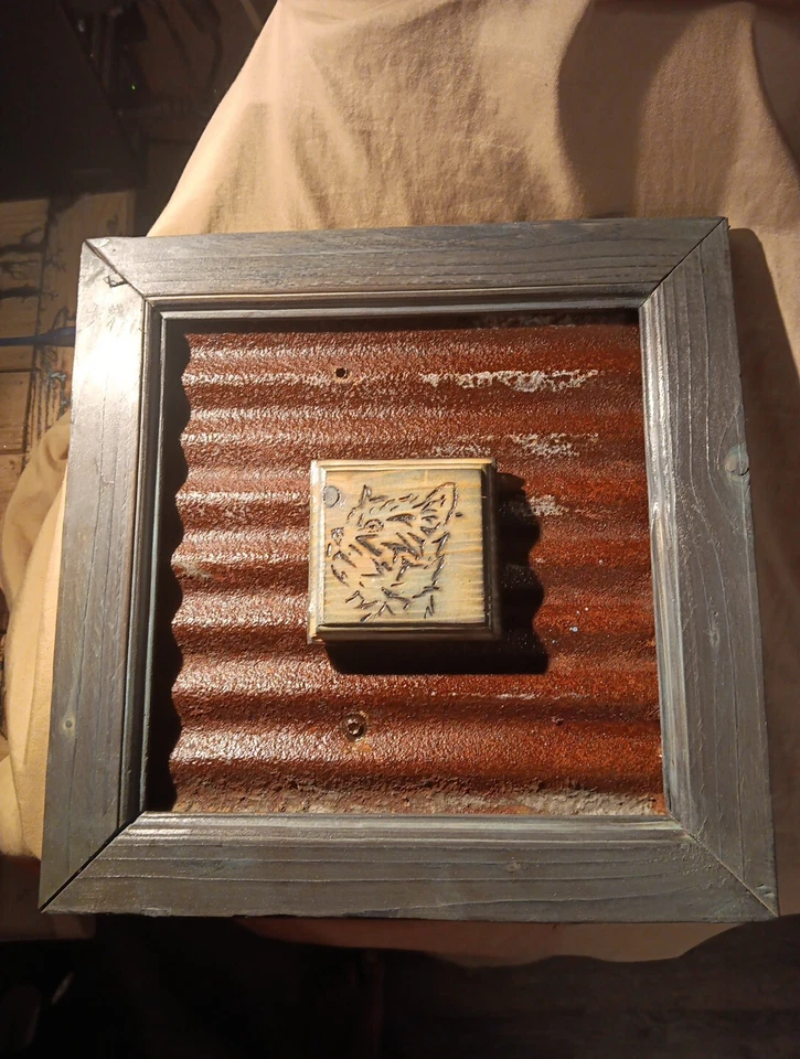 Rustic Wall Art With Cat/kitten - Image 4 of 4