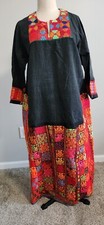 HANDMADE EMBROIDERY X STITCHES PALESTINIAN THOBE DRESS MAXI VINTAGE Sell As Is
