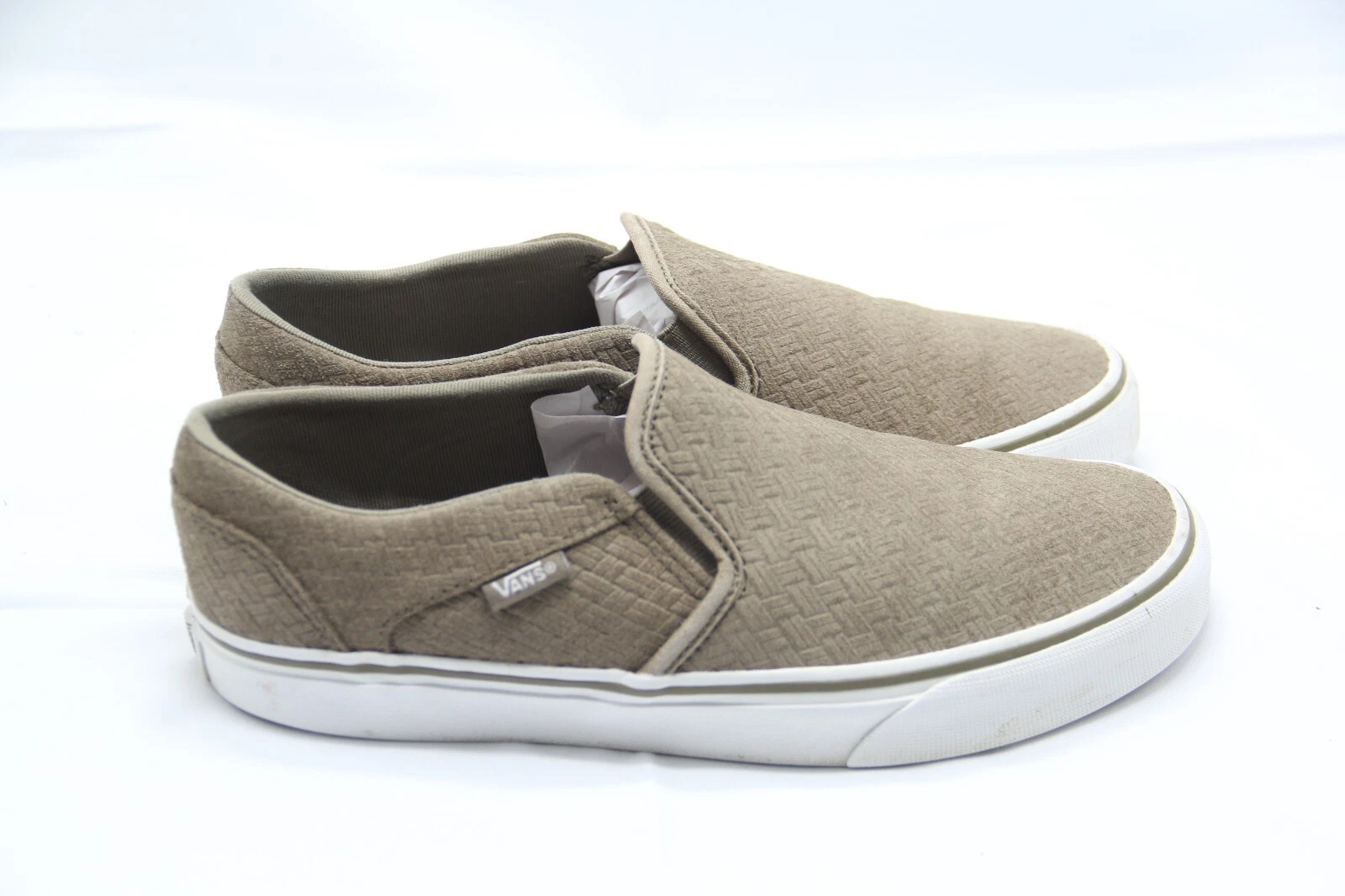 Scarpe Vans Off the Wall donna taglia 8 mocassini slip on tortora verde oliva casual