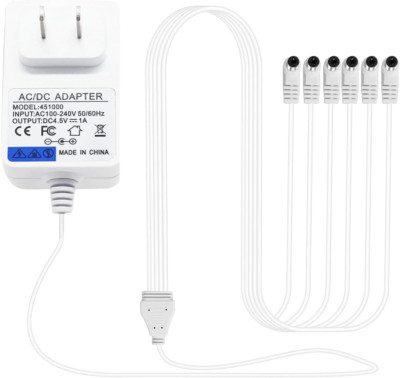 6-Output 4.5V AC/DC Power Adapter for Lemax Lighted Accessory 94566 94563 94564 