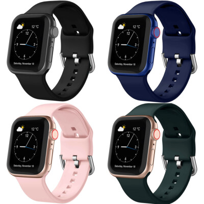 40/44/38/42mm Silicone Sport Band Strap for Apple Watch SE iWatch Series 