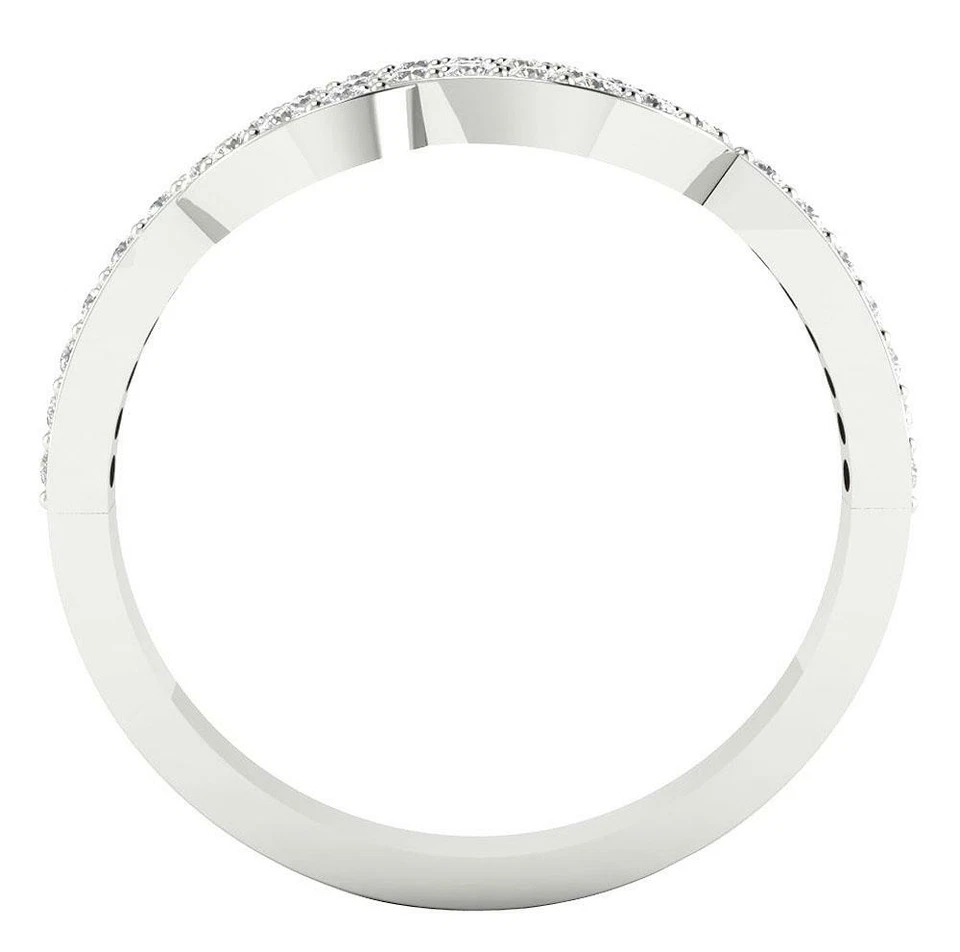 SI1 G Natural Diamond 0.50 Ct Knot Anniversary Ring 14K Solid White Gold 7.80MM - Image 3 of 4