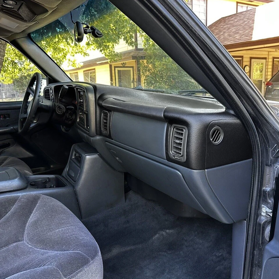 Black Molded Dash Cover Cap Board Overlay For 1999-06 03 Chevy Silverado Sierra - Image 2 of 4