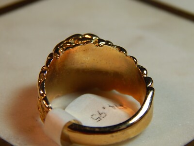 洋楽 Nuggets Men's NEW 1980's Gold Plated Knobby Style Nugget Ring CZ