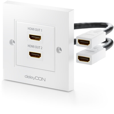 HDMI Dose Wanddose 2 Port 4K UHD HDR Unterputz Wand Einbaudose HDMI Ethernet