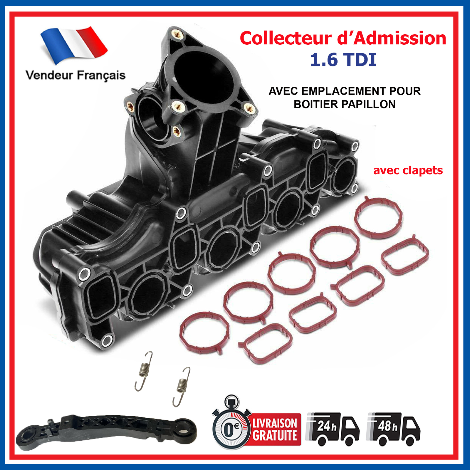 Tubulure d'admission performance air optimal pour Audi A3 8P 1.6 TDI 105 CV