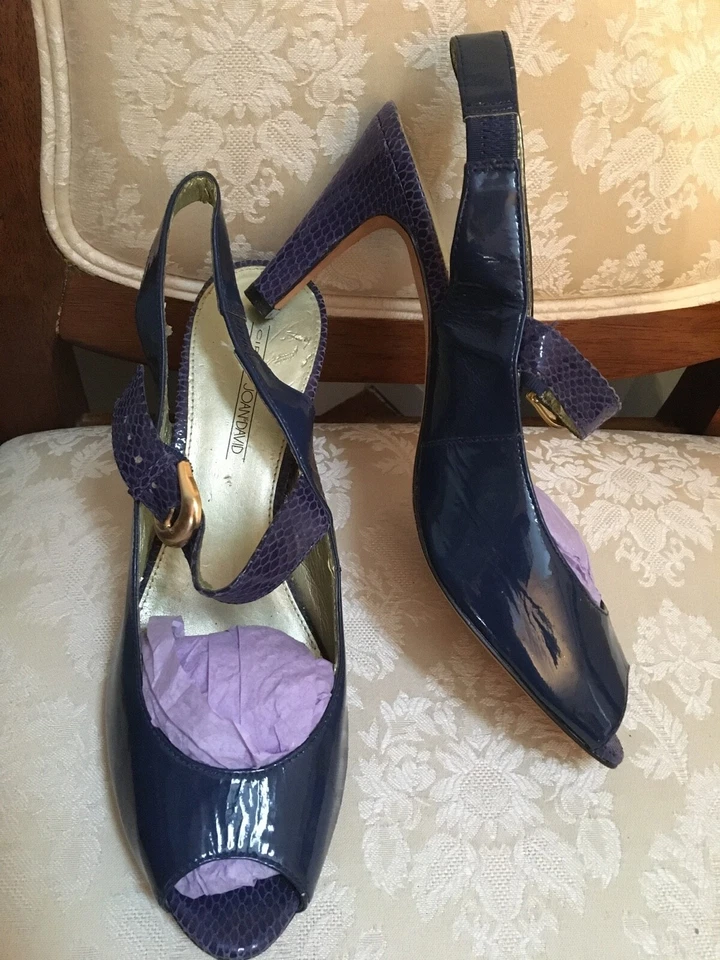 TACONES DE COLECCIÓN CIRCA JOAN & DAVID AZUL PÚRPURA CHAROL PIEL DE SERPIENTE 9 Foto 3 de 4