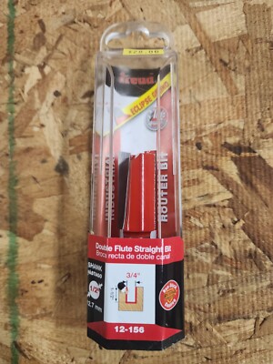 Freud 12-156 , 3/4'' Carbide Tipped Double Flute Straight Router Bit