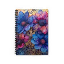 Watercolour Flower Spiral Notebook - Ruled Line