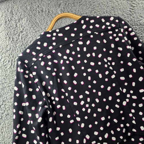 Leina Broughton Womens Crop Jacket Size 12 Black White Magenta Stretch Knit - Picture 9 of 14