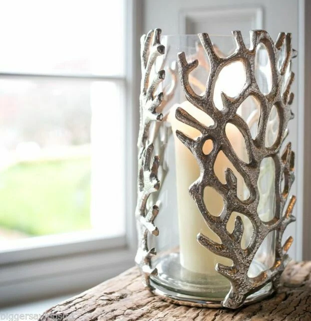 Glass Silver Lanterns Light Holders
