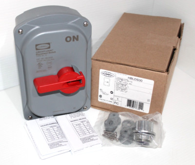  NEW IN BOX  HUBBELL HBLDS30 CIRCUIT LOCK 30-Amp DISCONNECT SWITCH 600V 30A