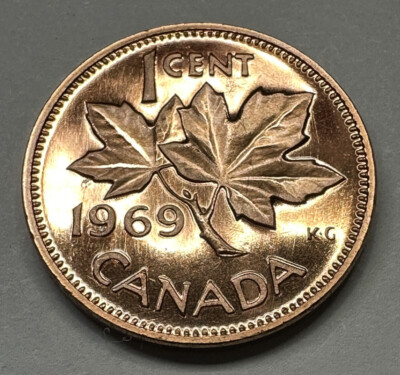 1969 Canadian Penny Proof-Like Coin Uncirculated Directly from Set
