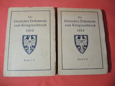 Bd. 1-4 kpl. Die Deutschen Dokumente zum Kriegsausbruch 1914, Auswärt. Amt 1922