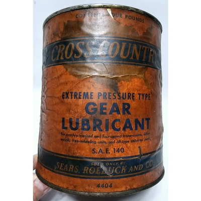 #ad Vtg Empty 4 Pound Can CrossCountry Extreme Pressure Gear Lubricant Sears Roebuck $19.99