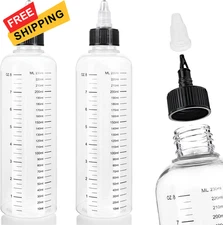 Starfa 2 Pack 8.5oz Hair Oil Applicator Bottles with Graduated Transparent 