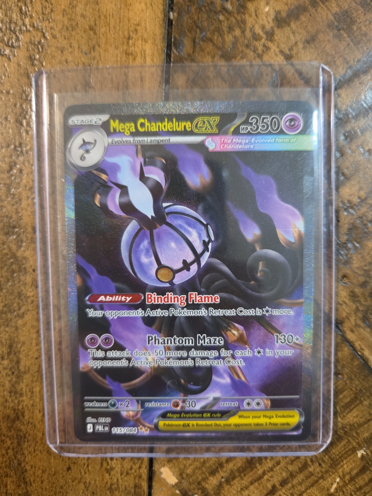 English Pokemon TCG Mega Chandelure ex Pitch Black SIR 115/084 NM