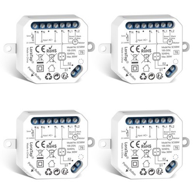 LoraTap WLAN Rollladen-Relaismodul Einbauschalter 4er Pack Smart Life
