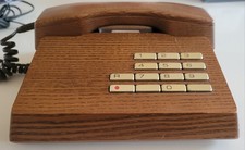 Gfeller Trub Solid Wood Phone Landline Swiss 1970s Classic Mid-Century Modern
