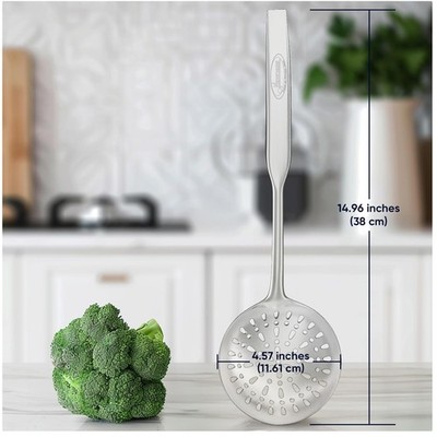 Stainless Steel Slotted Spoon for Kitchen, 14.96 Inches