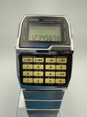 CASIO DBC-810 Data Bank 80 Digital Calculator Watch Silver - Rank