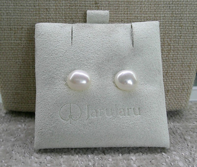 JaruJaru Süßwasserperlen Barock/Knopf 925 Sterling Silber Ohrstecker