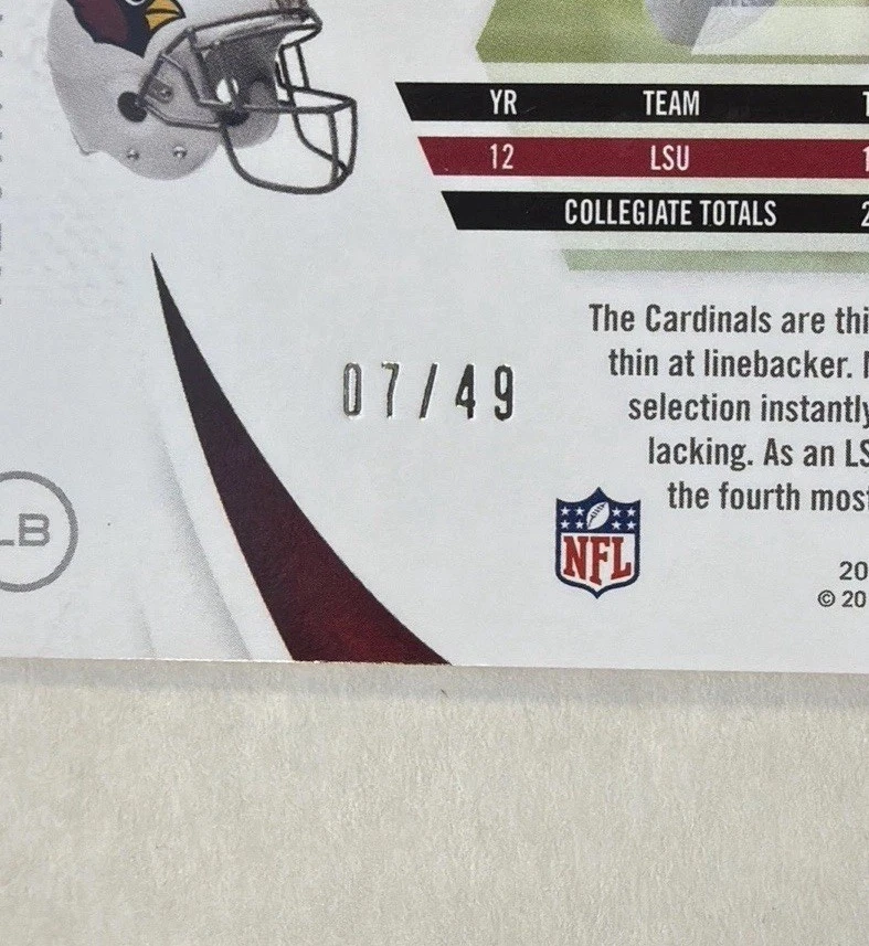 2013 Panini Momentum - Kevin Minter Rookie #154 Platinum 7/49 Cardinals RC SP - Image 3 of 3