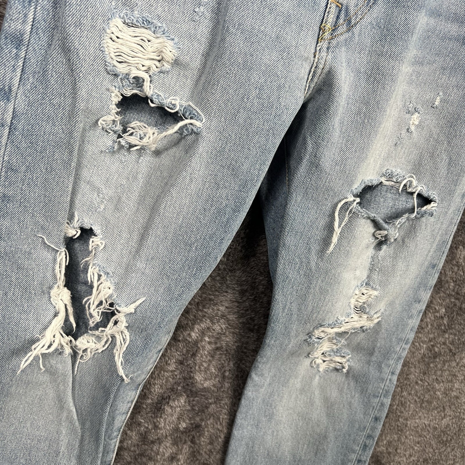 Levis 501 Big E Jeans Size 27x30 Skinny Fit Button Fly Light Wash Denim Premium thumbnail 9