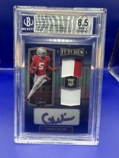 Garrett Wilson 2022 Panini Legacy Futures Dual Patch Autos Sapphire RC/25
