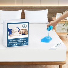 2 Pack Mattress Protector Waterproof Soft Terry Mattress Pad Cover Deep Pocket