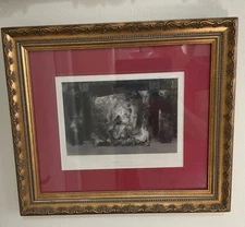 1800s Thomas STOTHARD Engraving " Intemperance" SIGNED FRAMED
