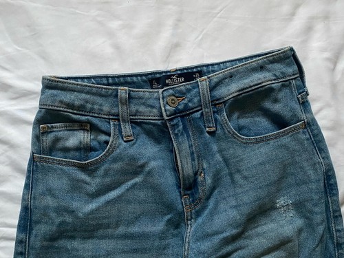 Hollister Distressed Wide Leg Jeans Womens 1L  25-33 Blue Light Wash No Tag - Picture 3 of 9