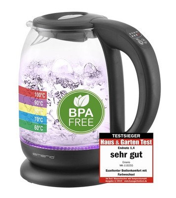 `Emerio Wasserkocher, 1.7L, kabellos, Farbwechsel` (UK IMPORT) ACC NEW