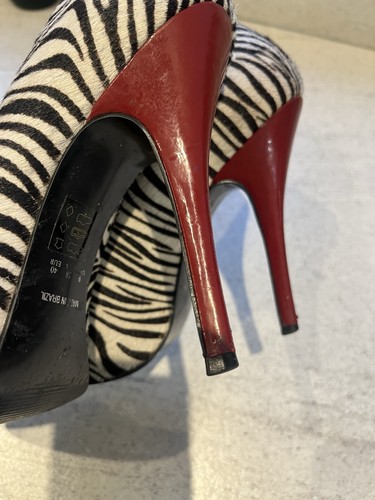 Moda in Pelle Women's Animal Print And Red Peep Toe Stiletto Shoes Size EUR 40 - Picture 12 of 13