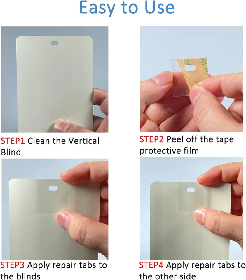 60 PCS Vertical Blind Repair Tabs Kit Clear Fixer Verticle Blinds Snap in Replac - Image 4 of 4