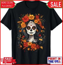 Camiseta De Los Muertos La Catrina Día de los Muertos Calavera de Azúcar Mujer