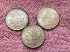 MORGAN SILVER DOLLAR COINS. LOT OF 3 AU. / UNC NICELY TONED  PRE. 1921  LOT # 15
