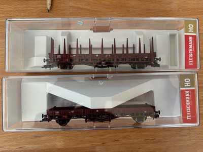 Fleischmann h0 Güterwagen Set Rungenwagen 5727 02 und 5725 01