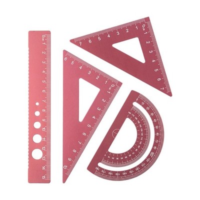 All Purpose Drafting Rulers Set Containing 4 Aluminum Measuring Tool